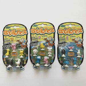 3 pk 15 pc Zing STIKEEZ Mini Figures Suction Cup Pop Toys Squishy Sticky